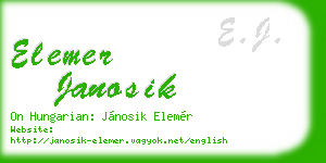 elemer janosik business card