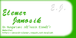 elemer janosik business card
